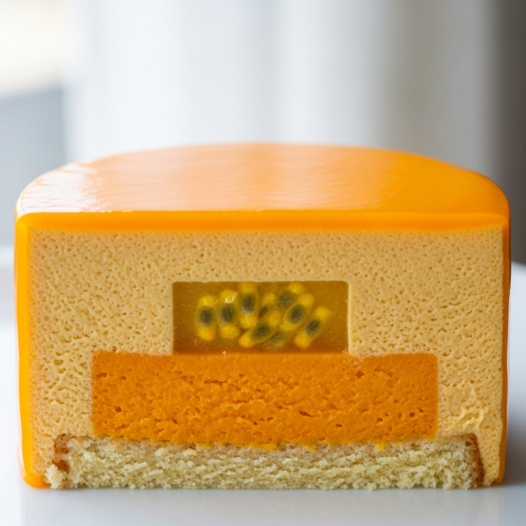 Mango Passion Fruit Mousse Cake