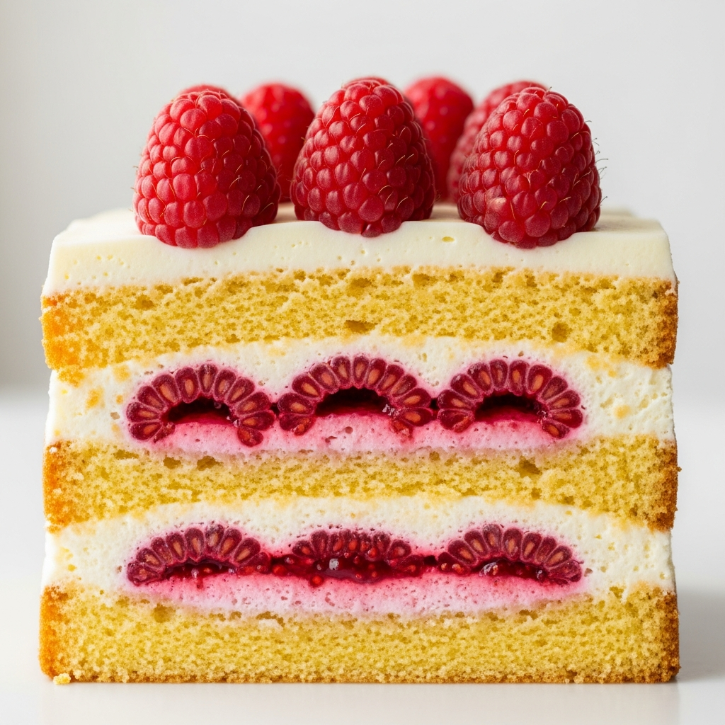 Raspberry Cream Layer Cake